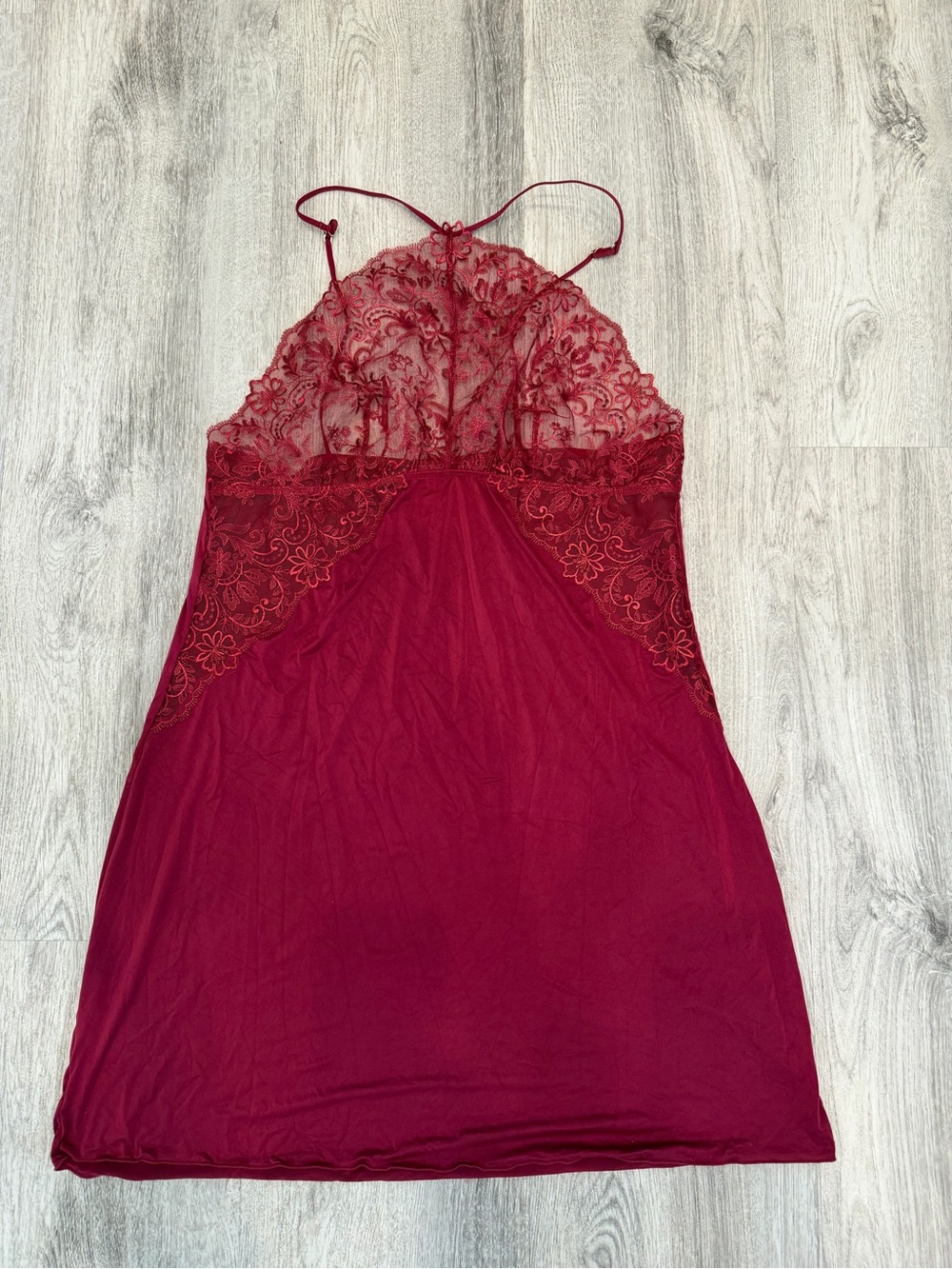 Wacoal XL Red Floral Lace Babydoll Chemise Lingerie